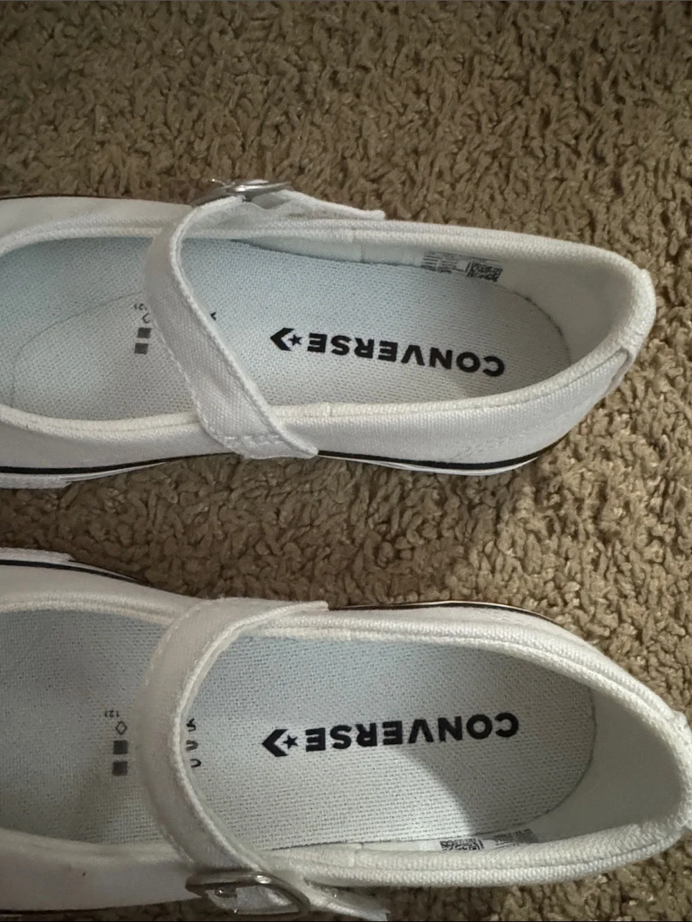 Converse White Girls' Mary Jane Strap Shoes